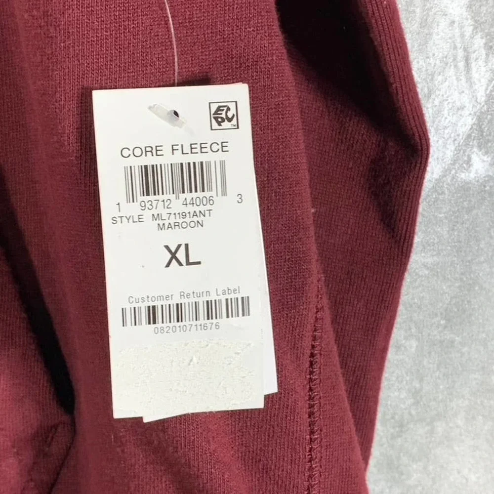 And Now This Men's Maroon Fleece Drawstring Pullover Hoodie SZ XL - Picture 10 of 10